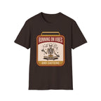 Running on Vibes and Caffeine T-Shirt | Skeleton Yoga Retro Graphic Tee
