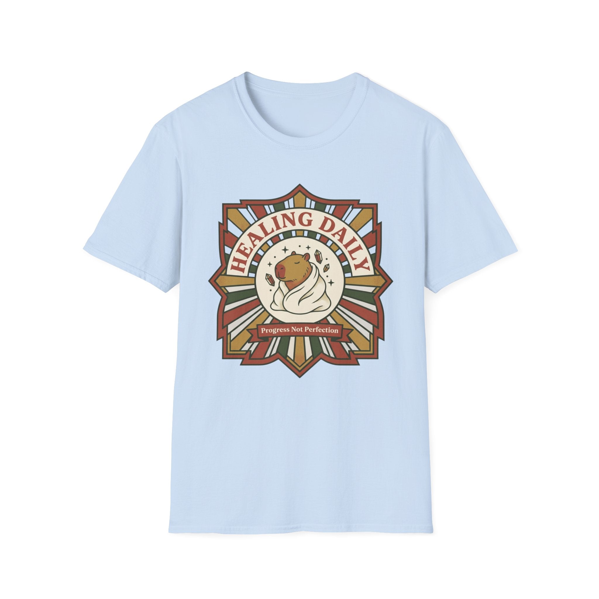 "Healing Daily" Cozy Spiritual Graphic T-Shirt