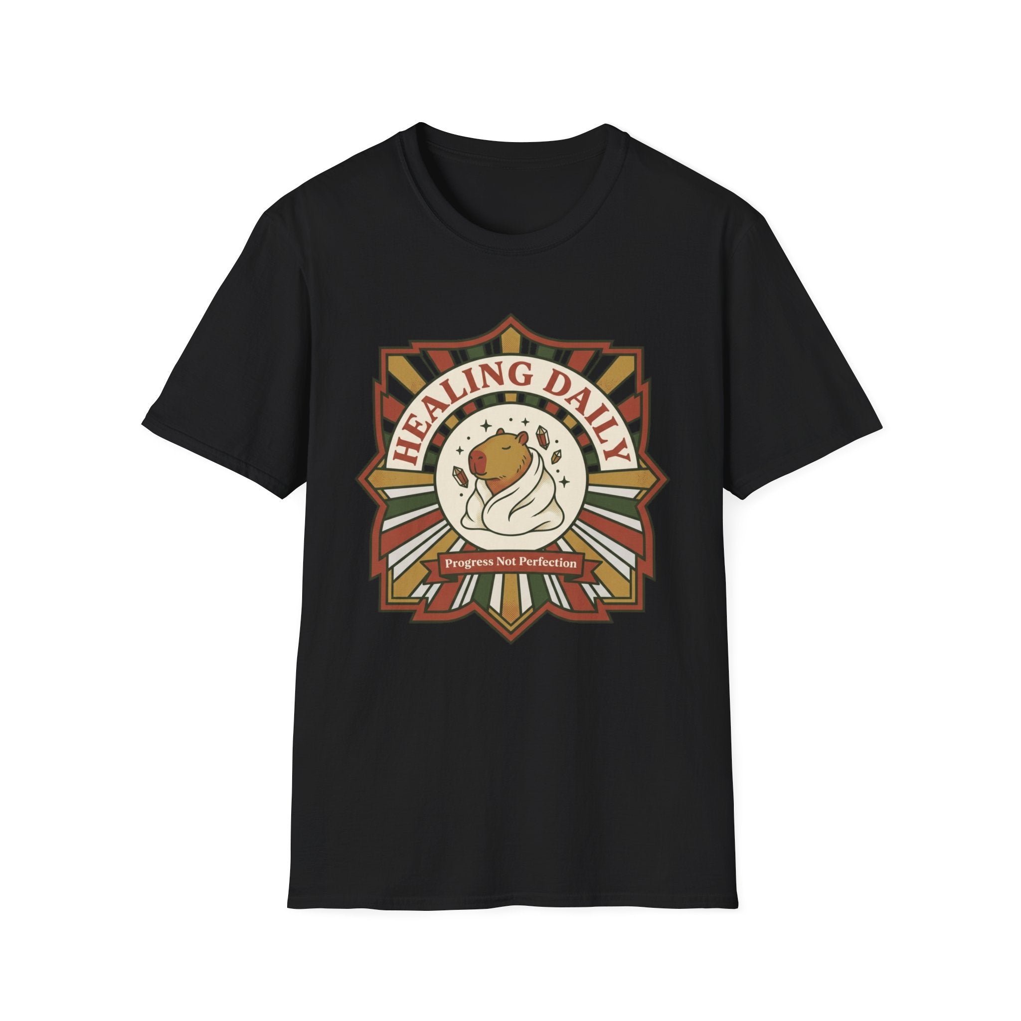 "Healing Daily" Cozy Spiritual Graphic T-Shirt