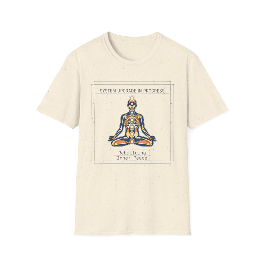 System Upgrade In Progress T-Shirt | Chakra Meditation Skeleton Graphic