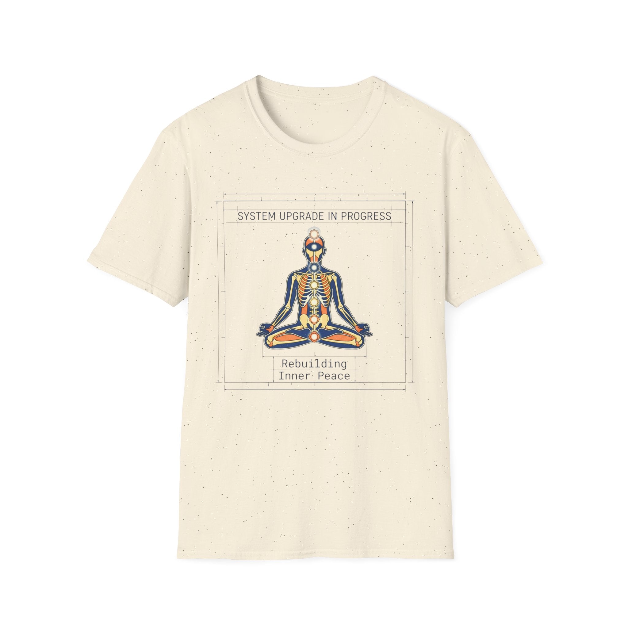 System Upgrade In Progress T-Shirt | Chakra Meditation Skeleton Graphic