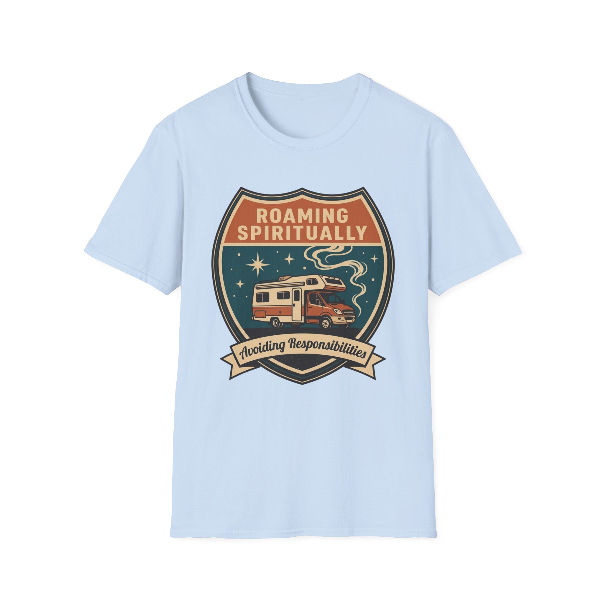 Roaming Spiritually RV Graphic T-Shirt | Vintage Camper Faith Travel Tee