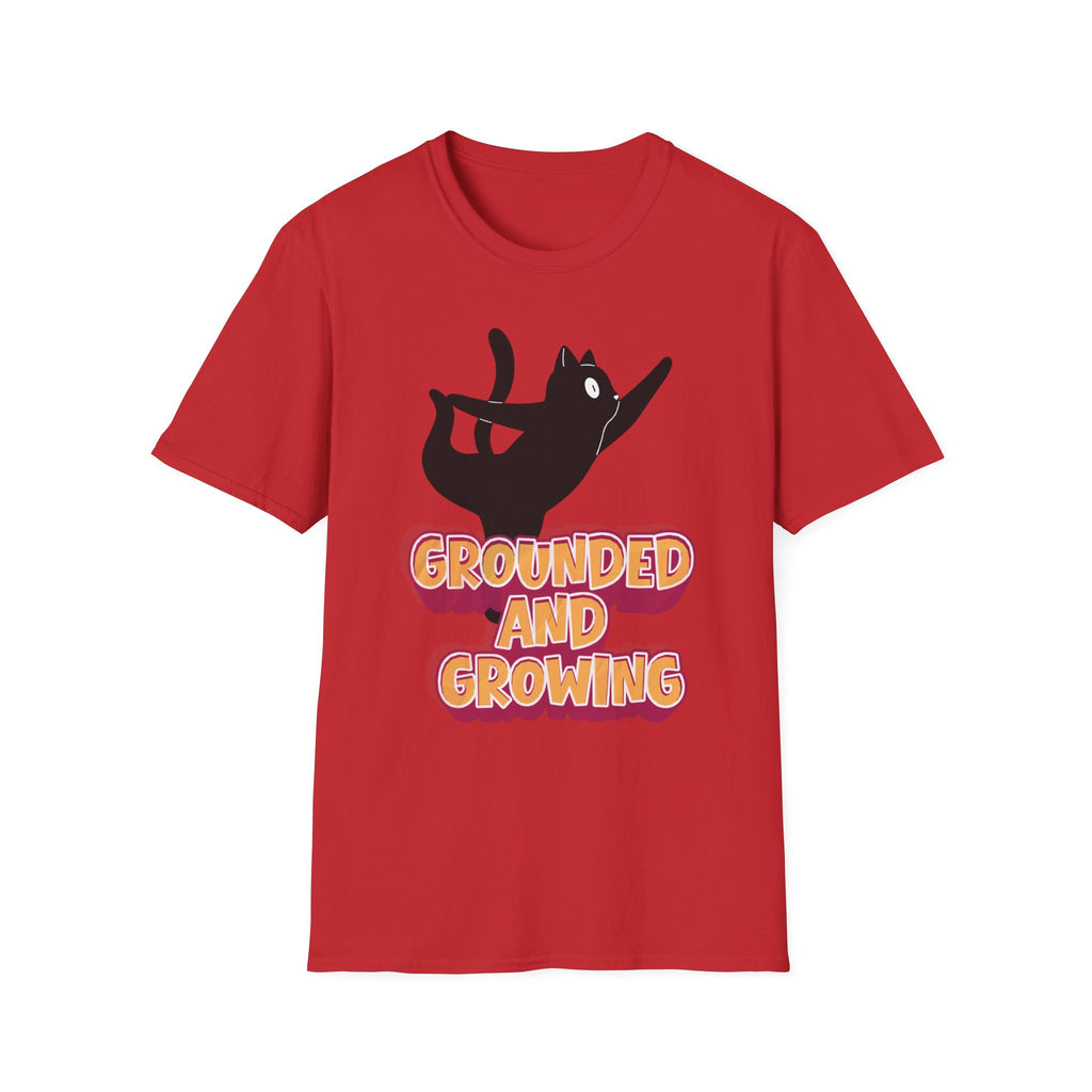 Grounded and Growing T-Shirt | Playful Yoga Cat Graphic Tee
