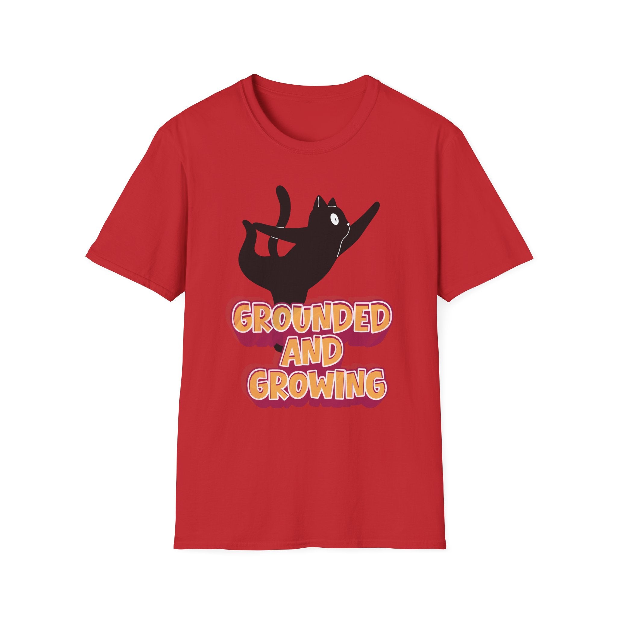 Grounded and Growing T-Shirt | Playful Yoga Cat Graphic Tee