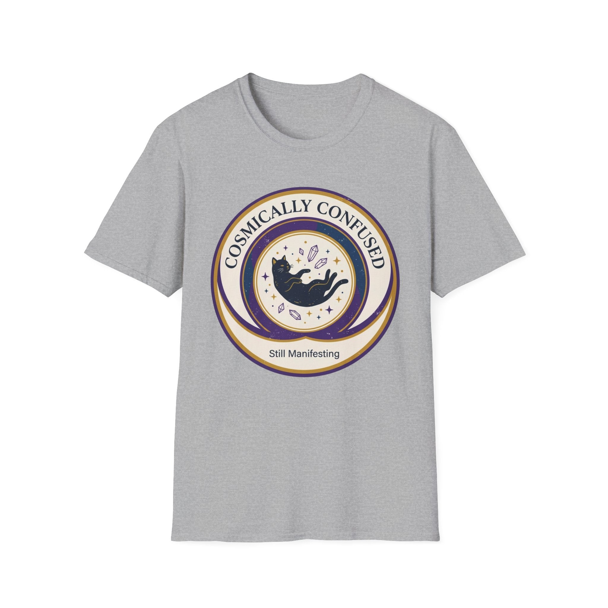 Cosmically Confused Cat T-Shirt | Astrology & Space Vibes Tee