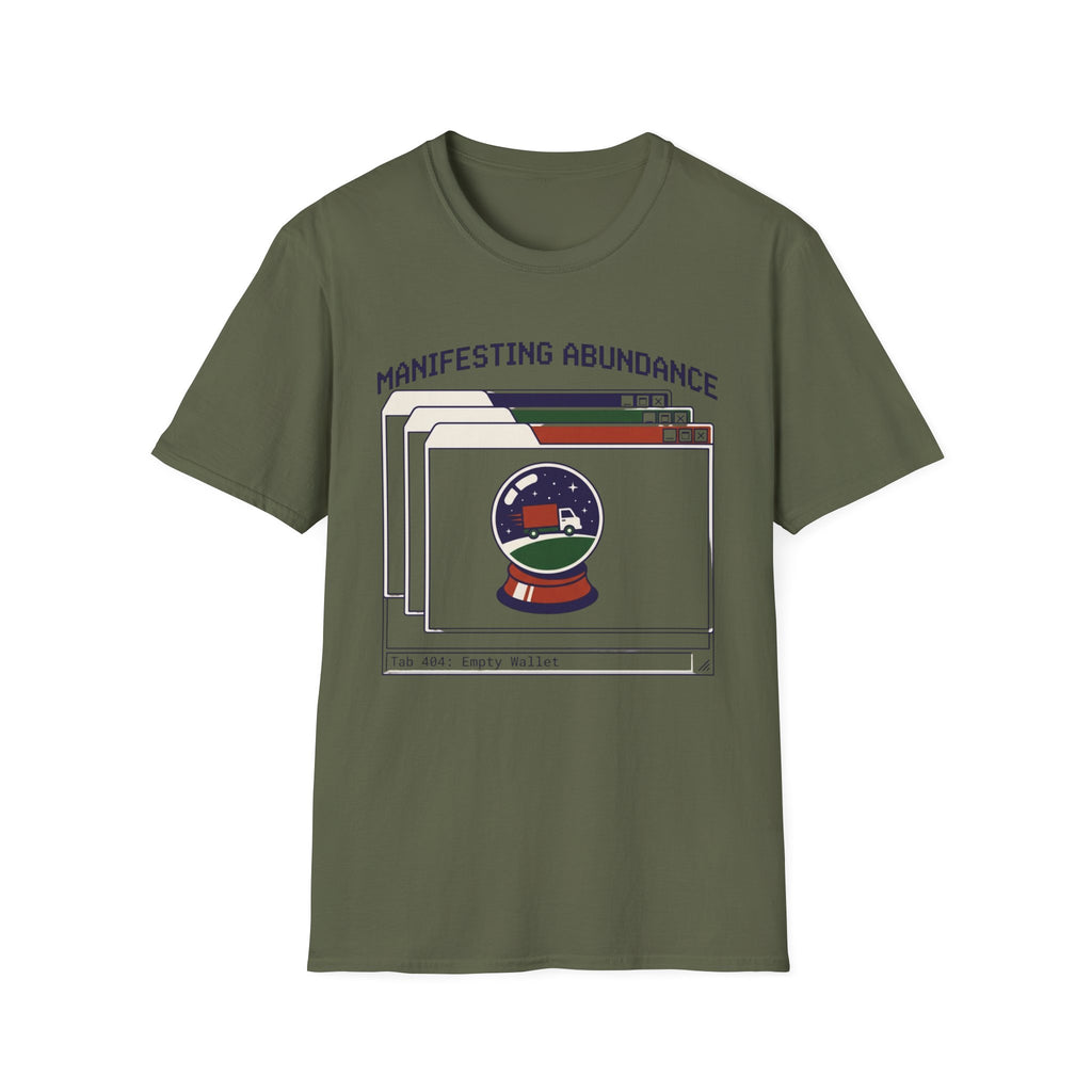 Manifesting Abundance T-Shirt | Retro Crystal Ball & Browser Window Graphic