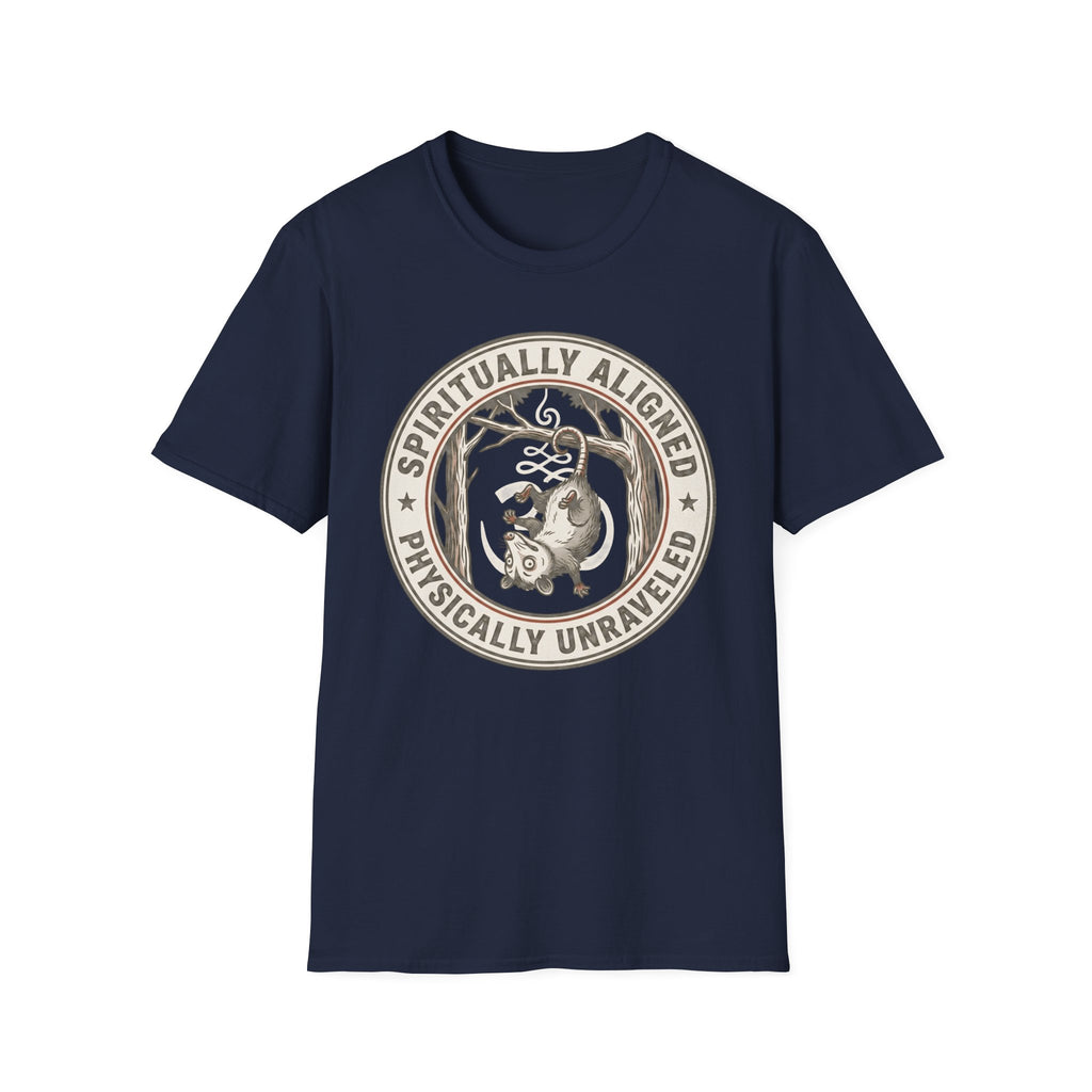 "Spiritually Aligned, Physically Unraveled" Sloth Graphic T-Shirt