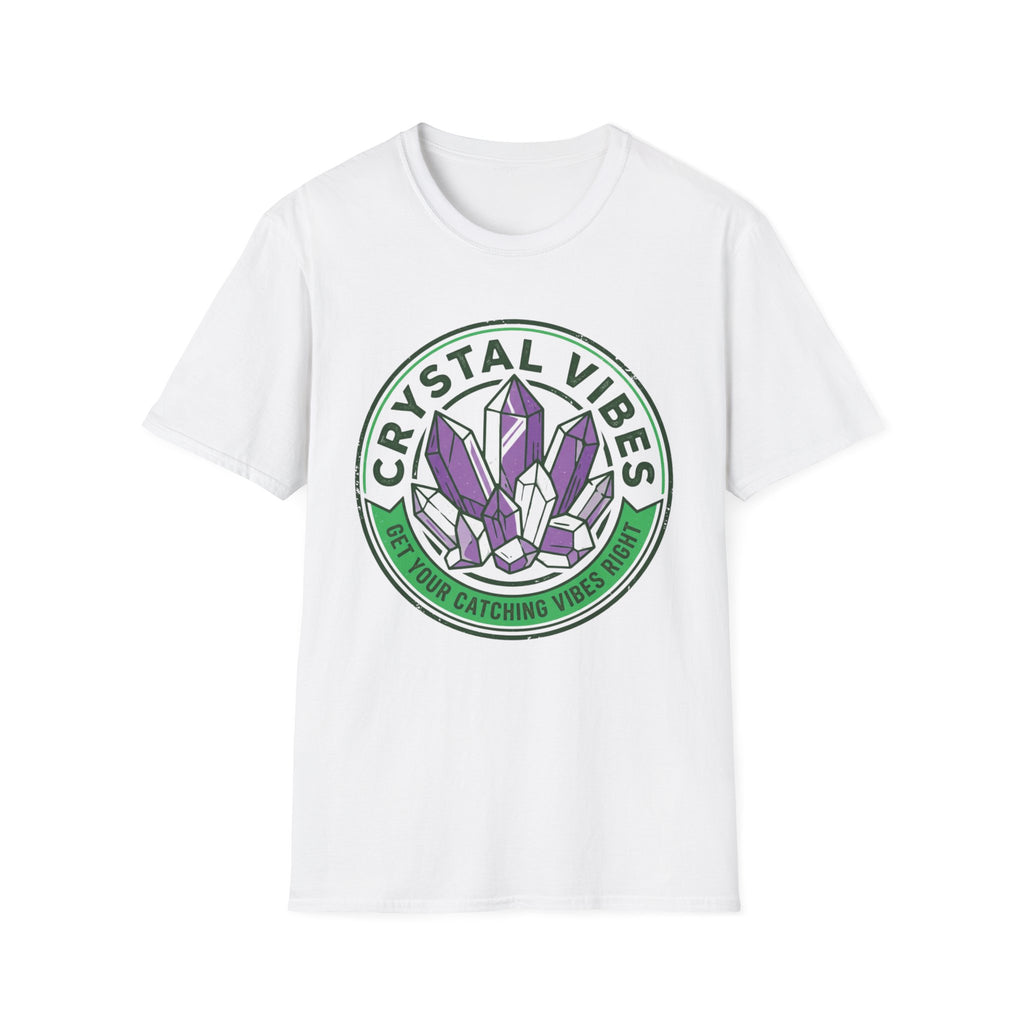 Crystal Vibes T-Shirt | Purple Crystal Graphic Tee for Spiritual & Wellness Lovers