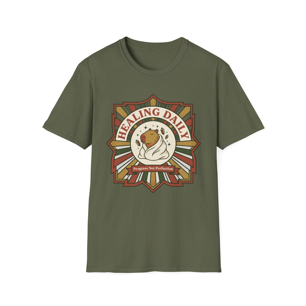 "Healing Daily" Cozy Spiritual Graphic T-Shirt