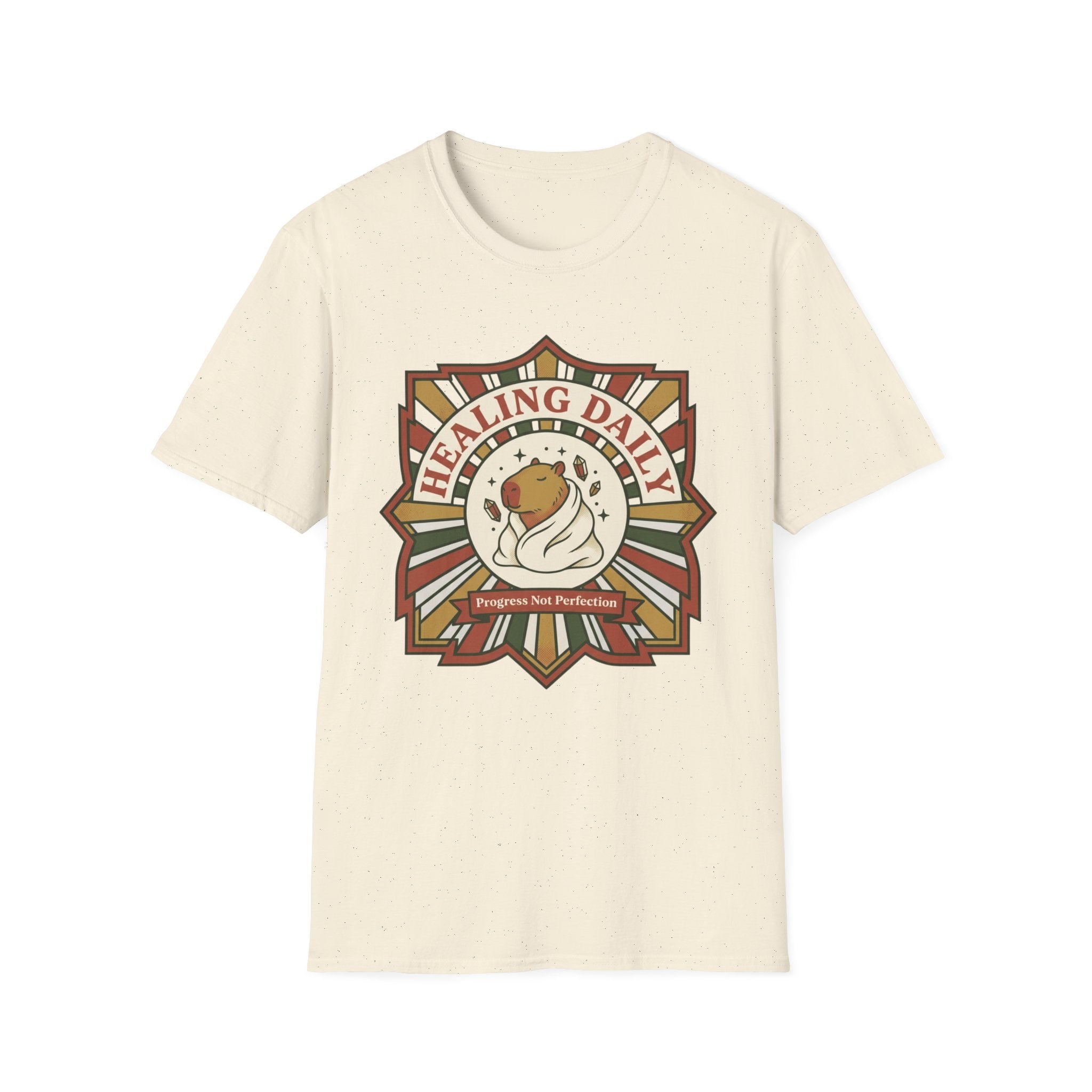"Healing Daily" Cozy Spiritual Graphic T-Shirt