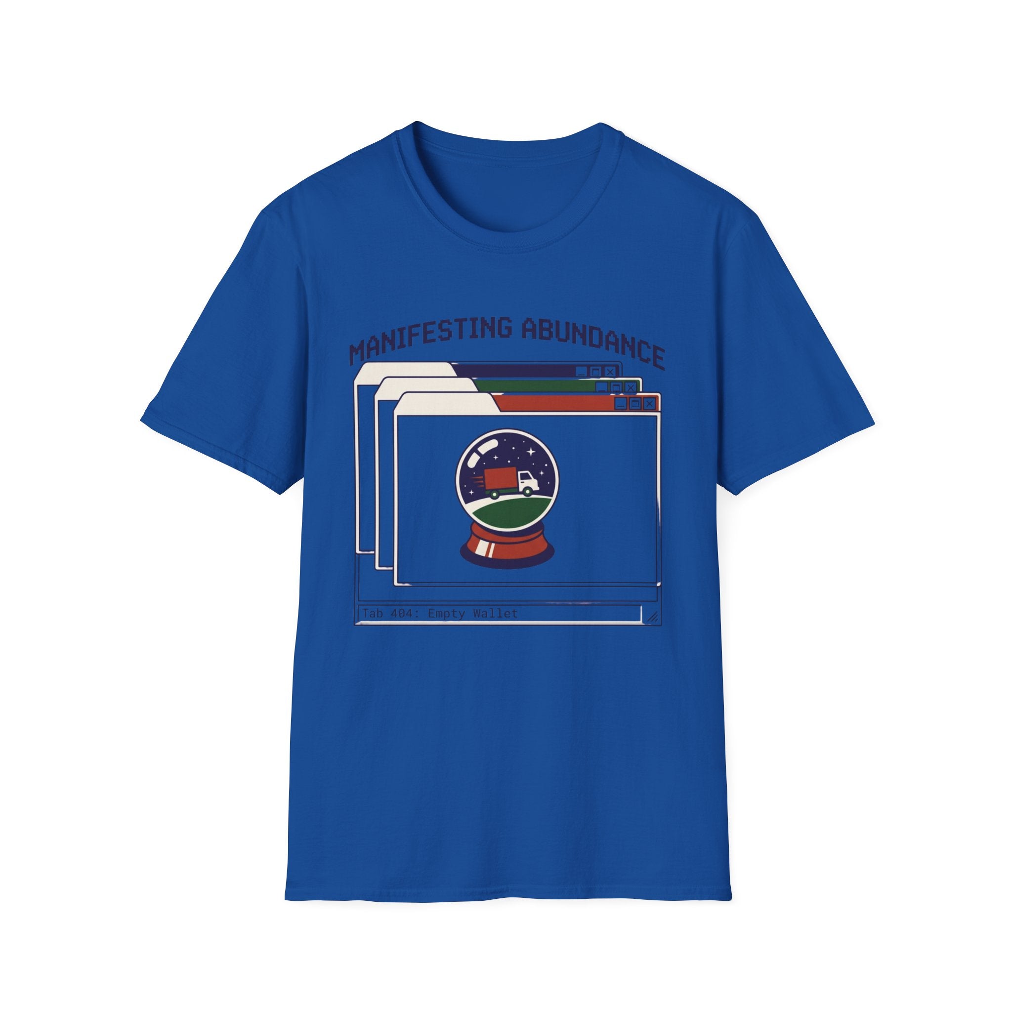Manifesting Abundance T-Shirt | Retro Crystal Ball & Browser Window Graphic