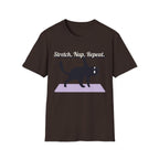 Stretch, Nap, Repeat Cat T-Shirt | Funny Yoga Cat Tee for Cat Lovers