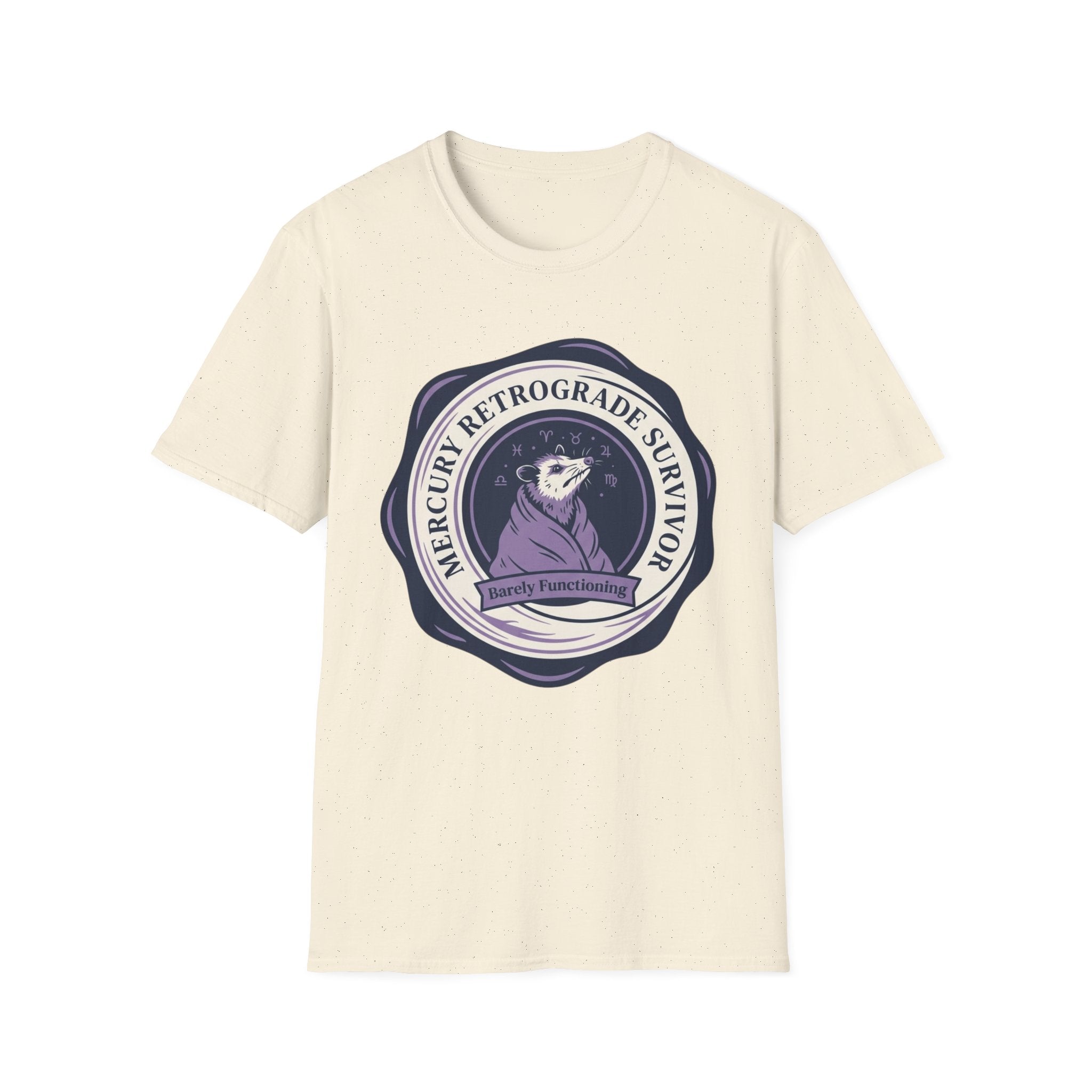 Mercury Retrograde Survivor T-Shirt | Astrologer Zodiac Vintage Badge Tee