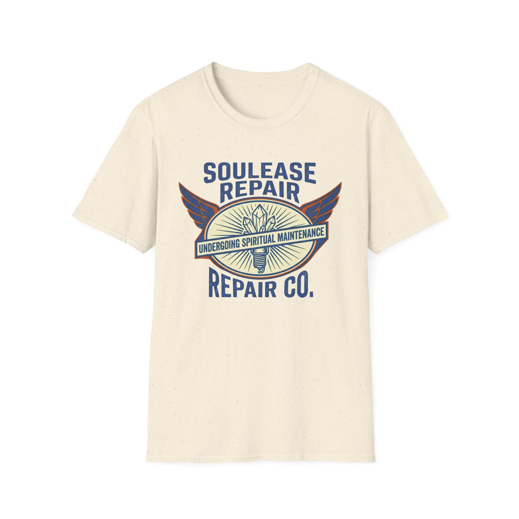 Soulease Repair Tee | “Undergoing Spiritual Maintenance” Vintage Wings T-Shirt