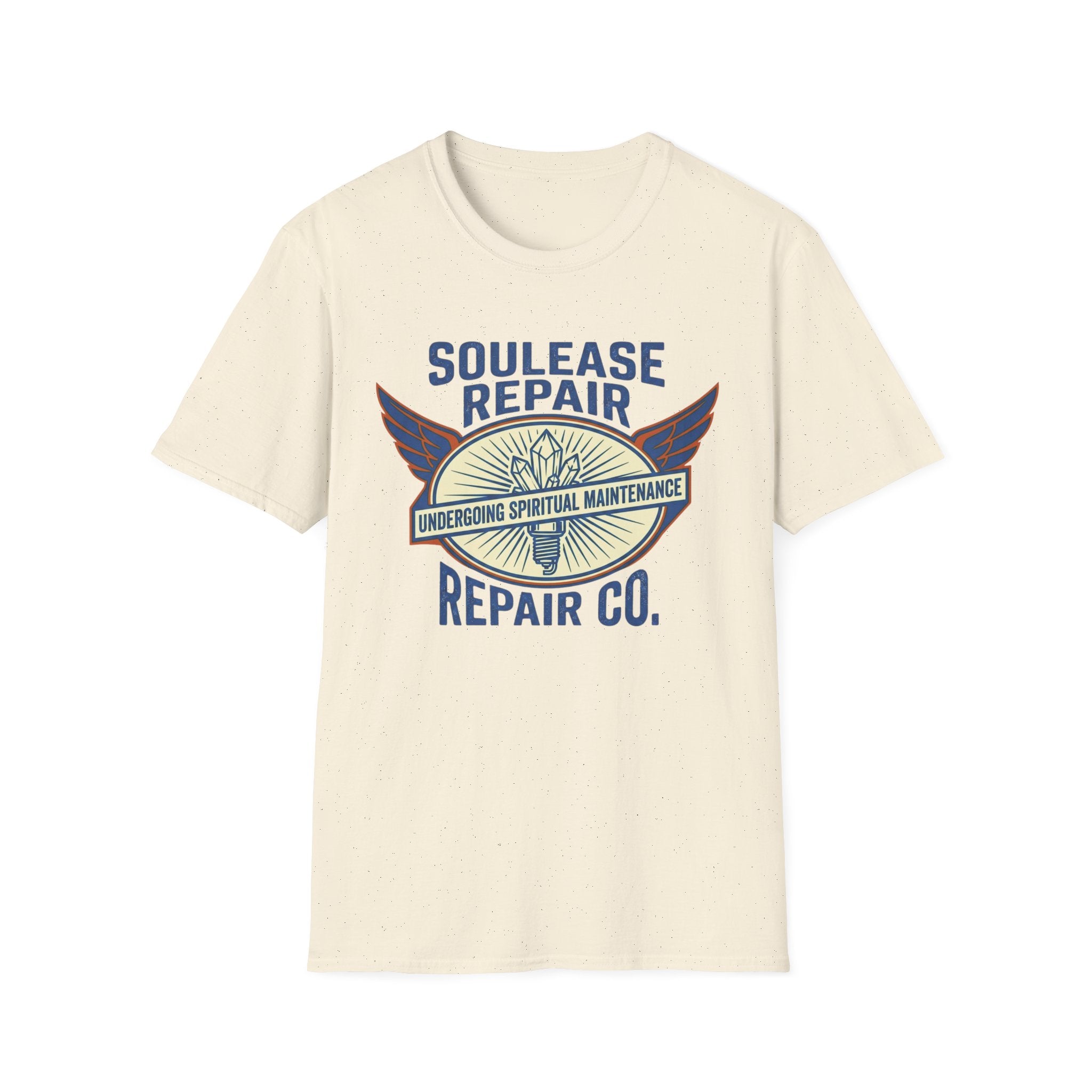 Soulease Repair Tee | “Undergoing Spiritual Maintenance” Vintage Wings T-Shirt