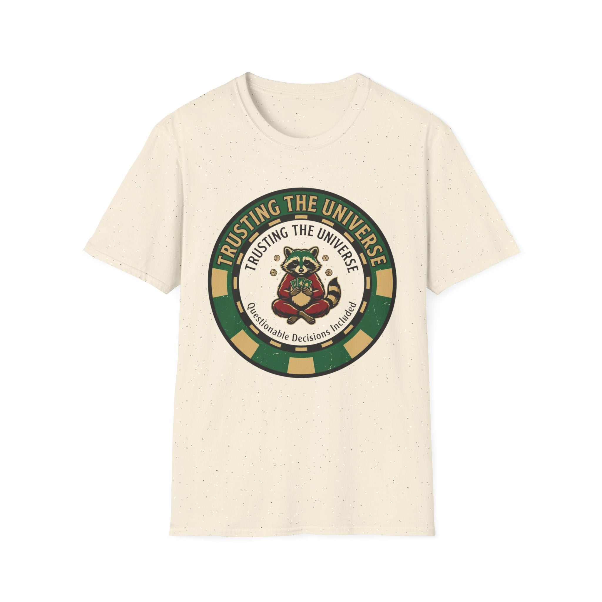 Trusting the Universe Racoon T-Shirt | Spiritual Positive Vibes Graphic Tee