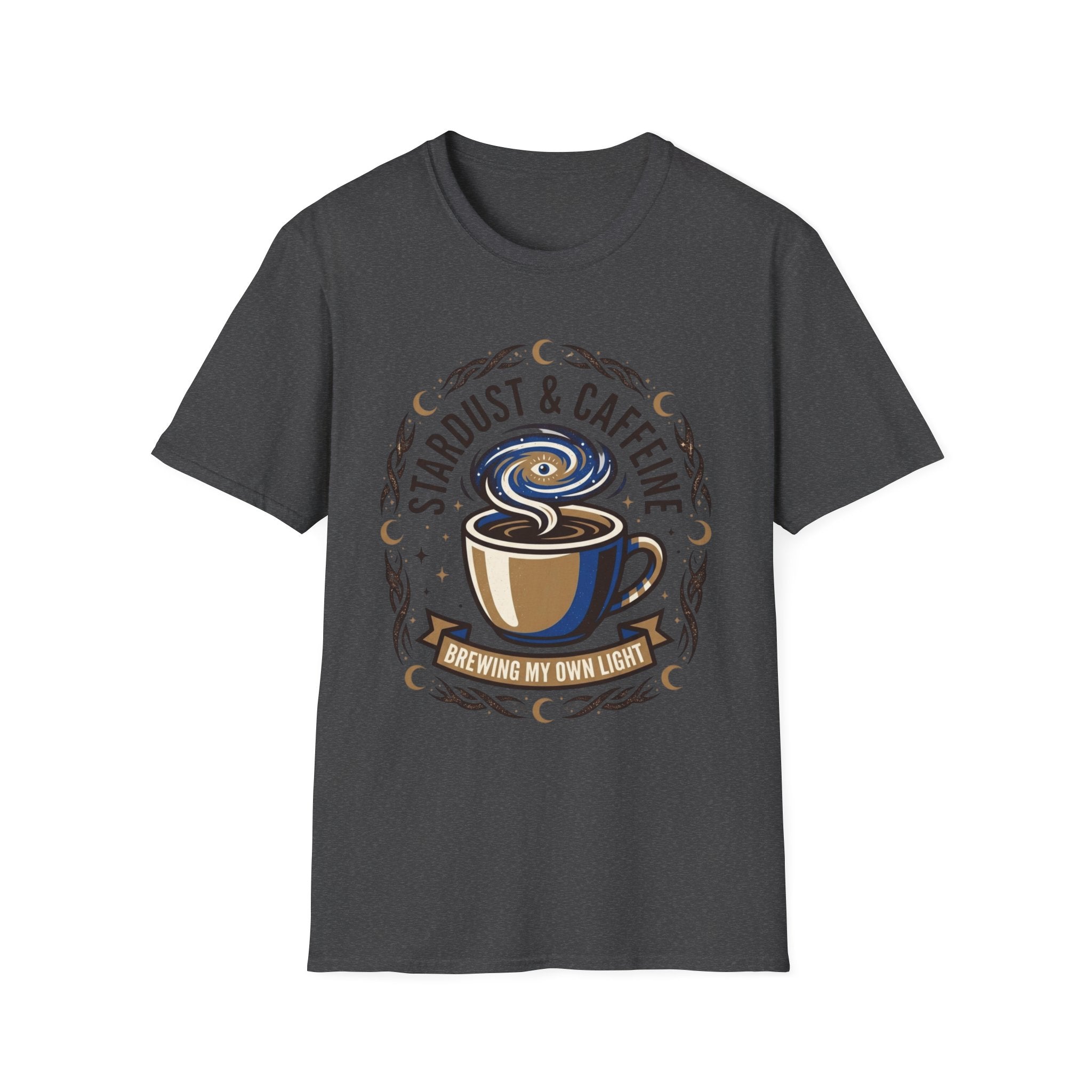 Stardust & Caffeine T-Shirt — Cosmic Coffee Lover Tee