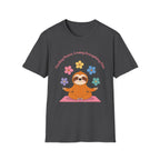 Sloth Yoga T‑Shirt | "Finding Peace, Losing Everything Else" Cute Floral Meditation Tee