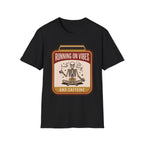 Running on Vibes and Caffeine T-Shirt | Skeleton Yoga Retro Graphic Tee