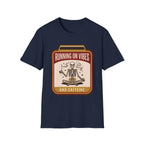 Running on Vibes and Caffeine T-Shirt | Skeleton Yoga Retro Graphic Tee