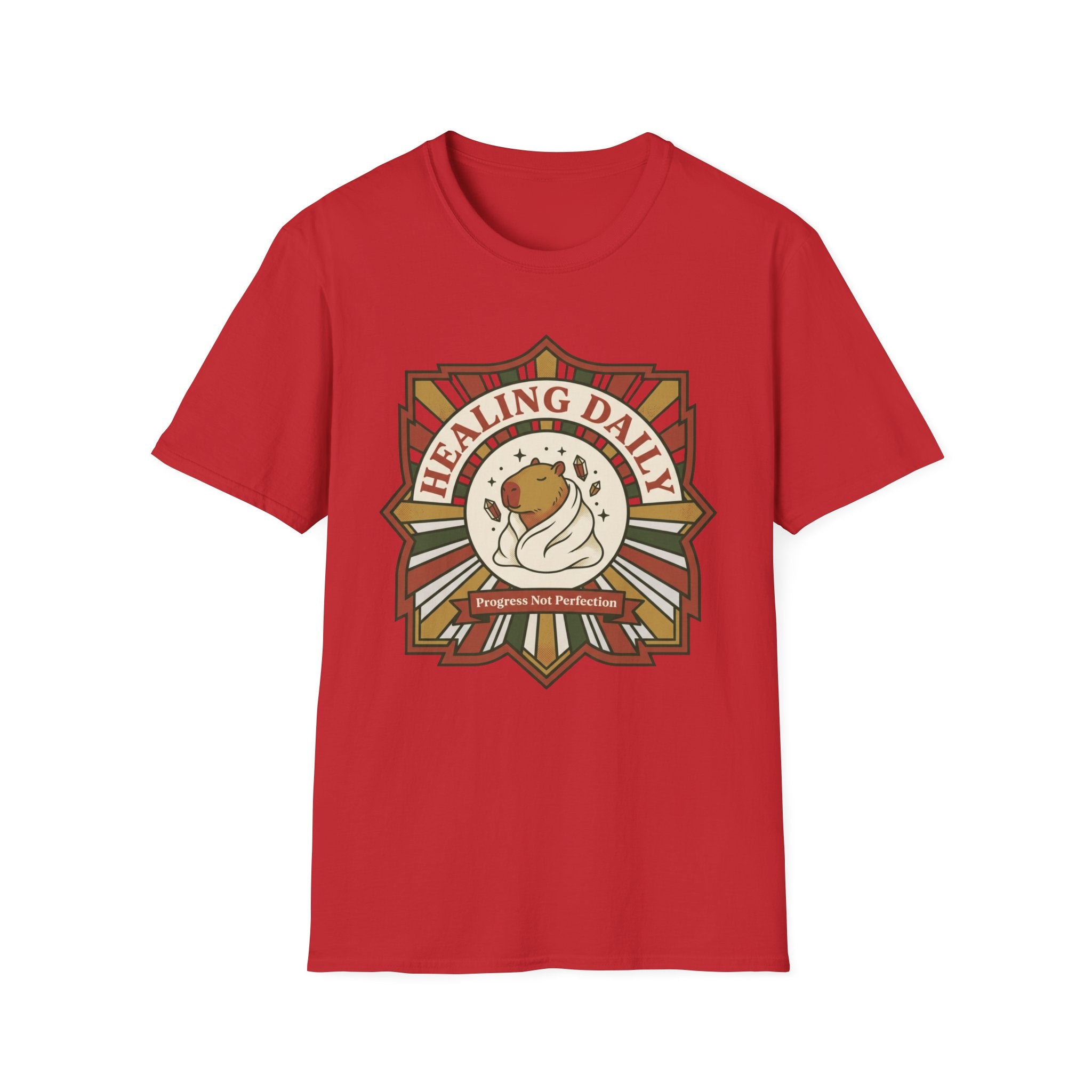 "Healing Daily" Cozy Spiritual Graphic T-Shirt