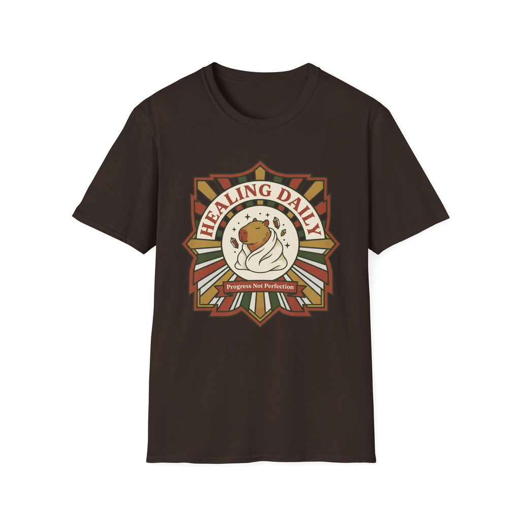 "Healing Daily" Cozy Spiritual Graphic T-Shirt