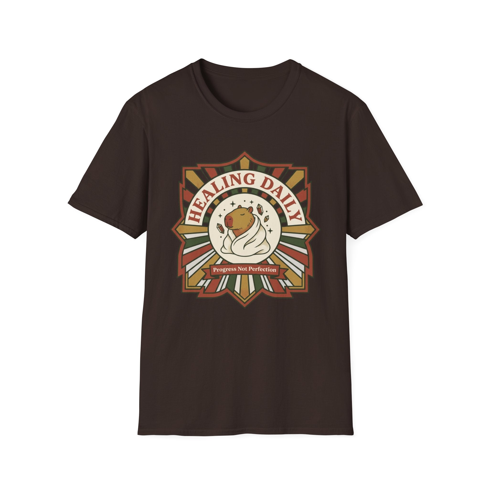 "Healing Daily" Cozy Spiritual Graphic T-Shirt