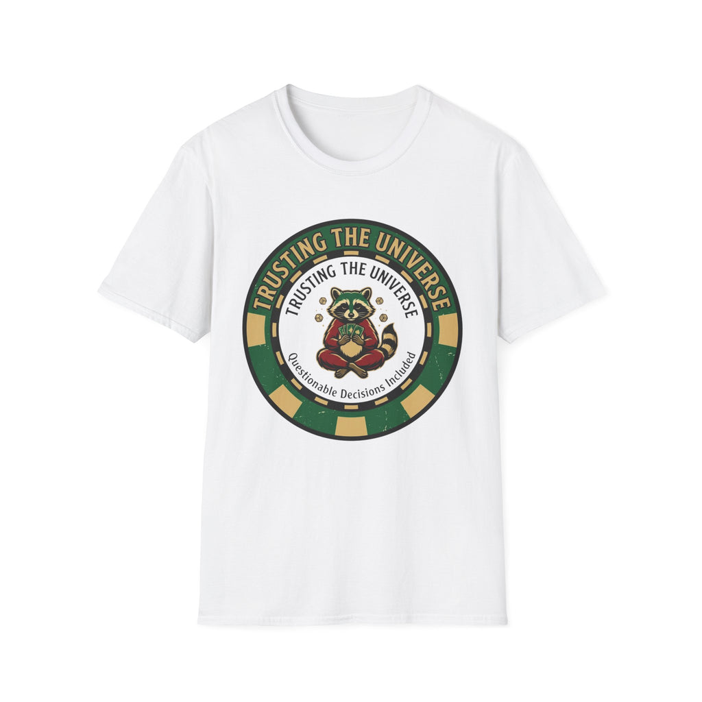 Trusting the Universe Racoon T-Shirt | Spiritual Positive Vibes Graphic Tee