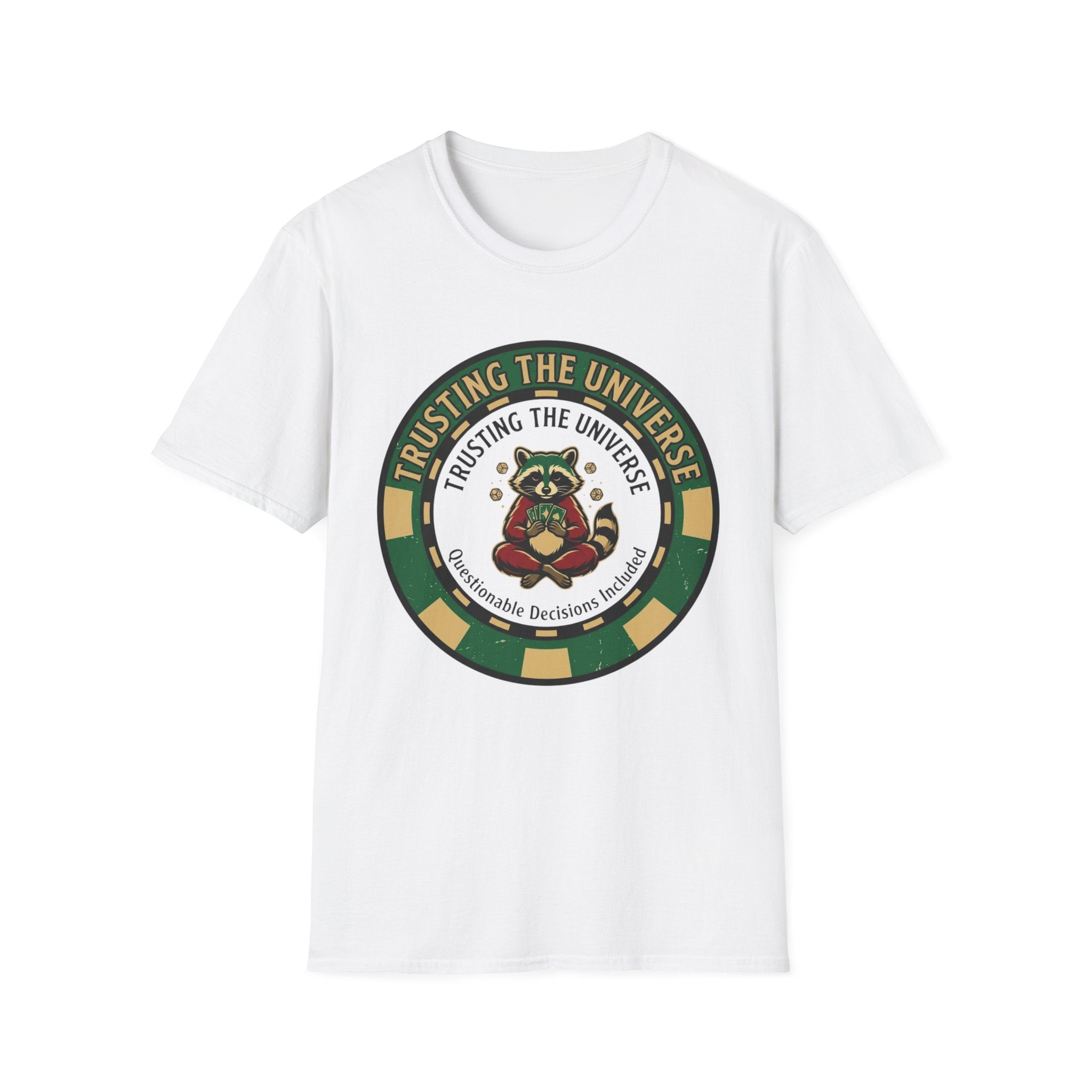 Trusting the Universe Racoon T-Shirt | Spiritual Positive Vibes Graphic Tee