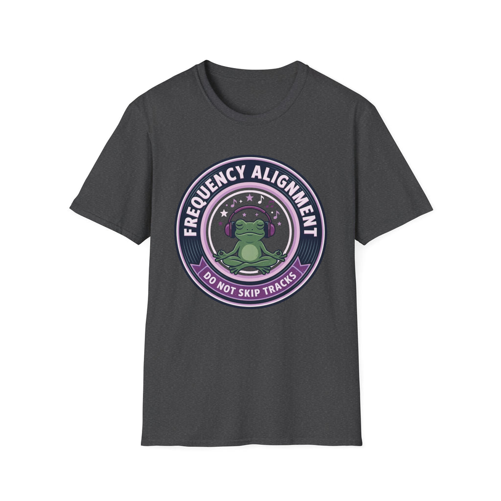 Frequency Alignment T-Shirt | Frog with Headphones “Do Not Skip Tracks”