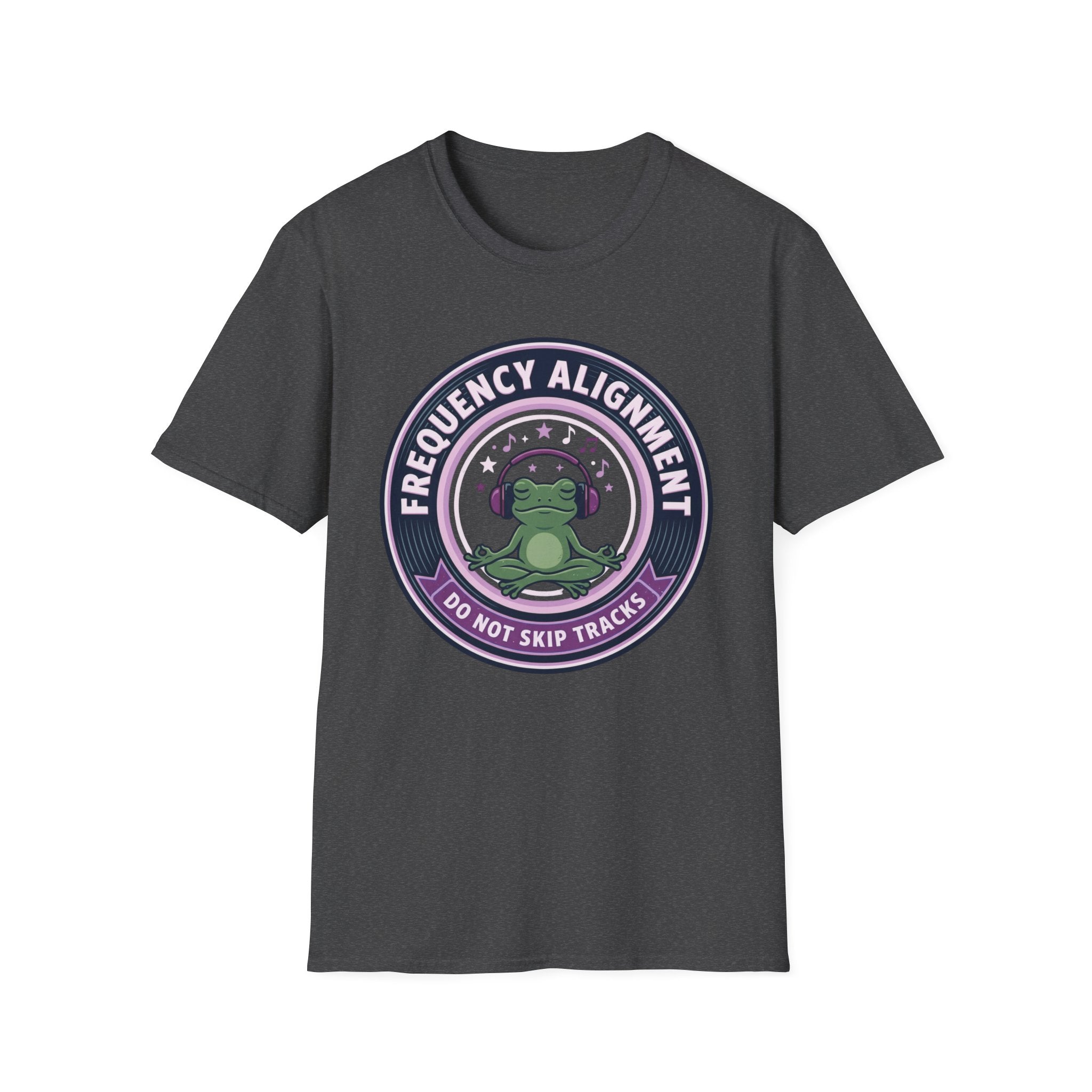 Frequency Alignment T-Shirt | Frog with Headphones “Do Not Skip Tracks”