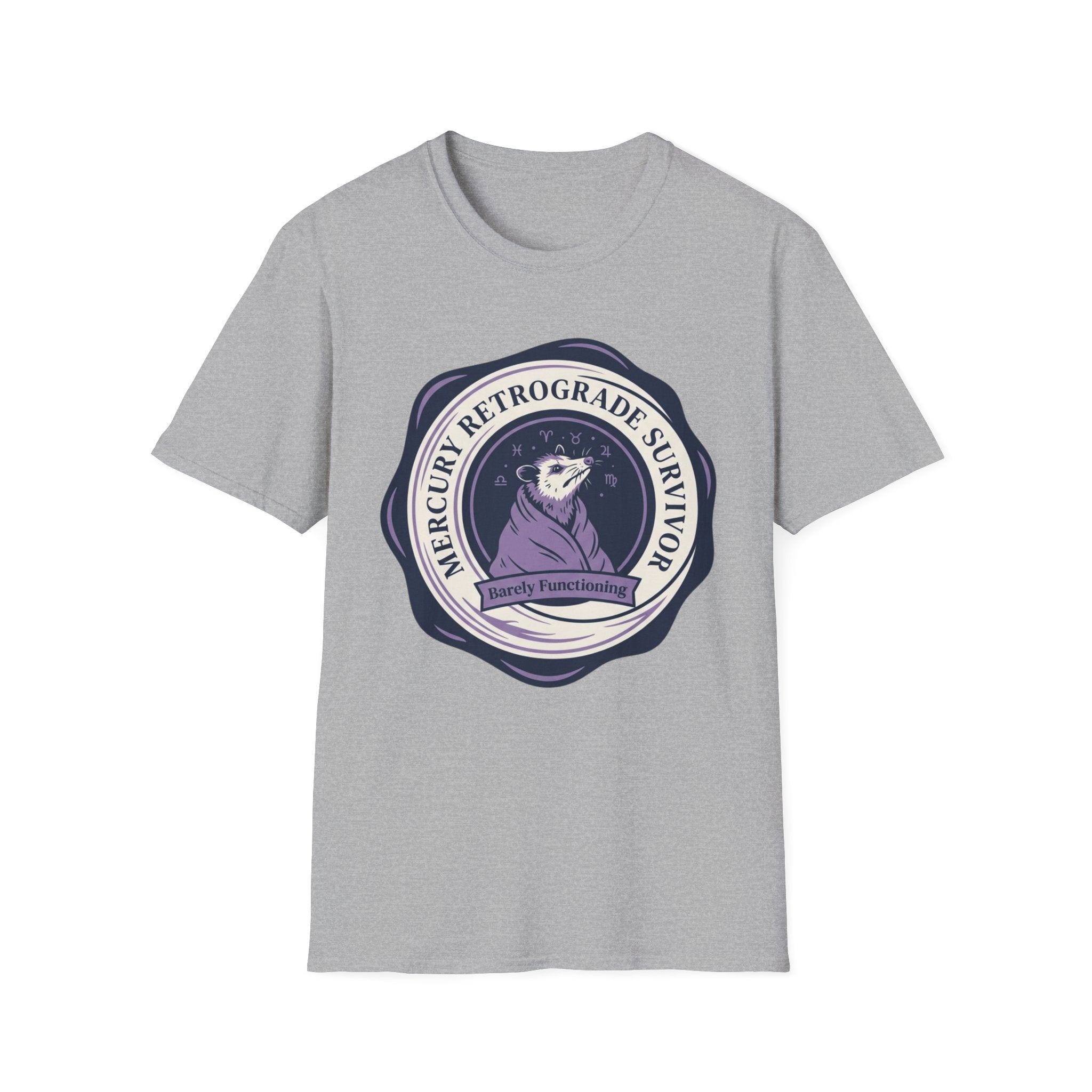 Mercury Retrograde Survivor T-Shirt | Astrologer Zodiac Vintage Badge Tee