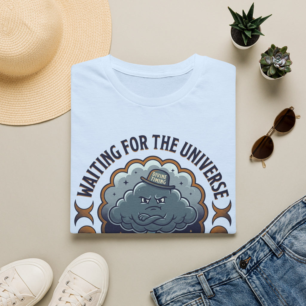 Waiting for the Universe T-Shirt | Moody Cloud Graphic Tee ("Divine Timing")