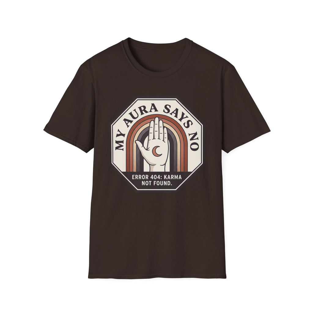 My Aura Says No T‑Shirt | Retro Spiritual Palm Print Tee