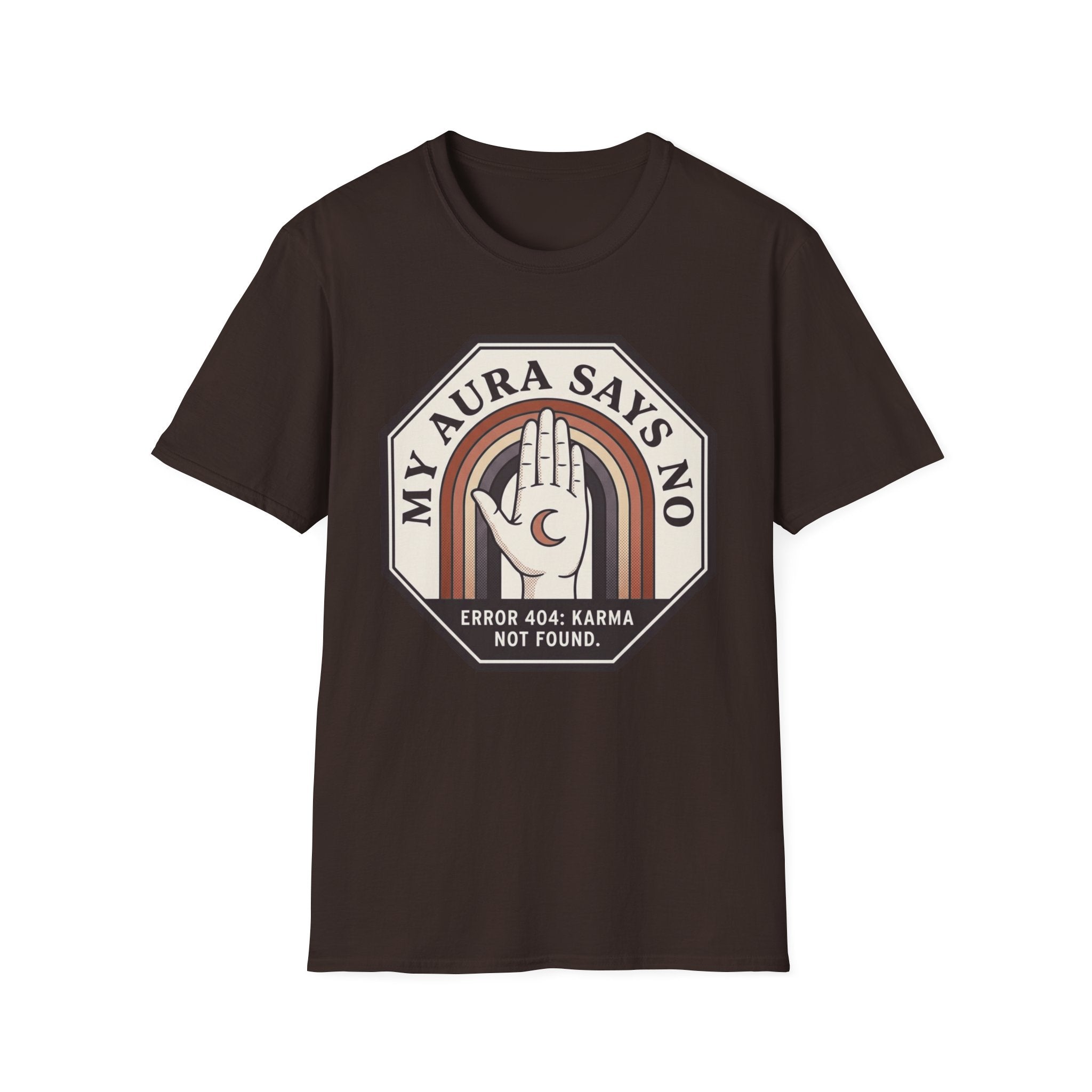 My Aura Says No T‑Shirt | Retro Spiritual Palm Print Tee