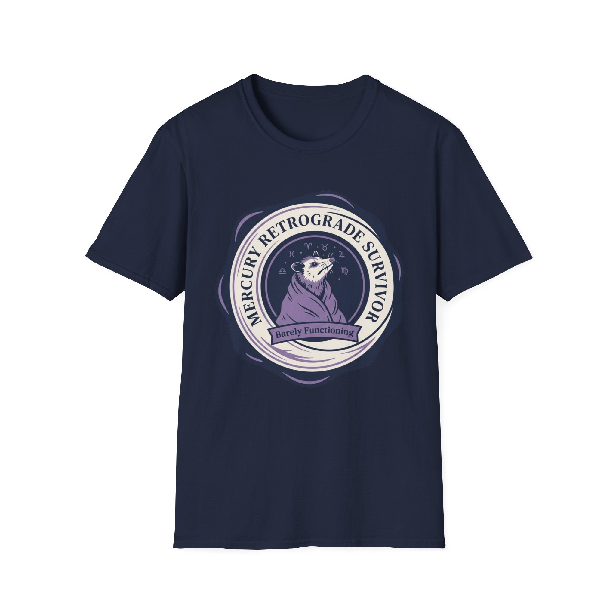 Mercury Retrograde Survivor T-Shirt | Astrologer Zodiac Vintage Badge Tee