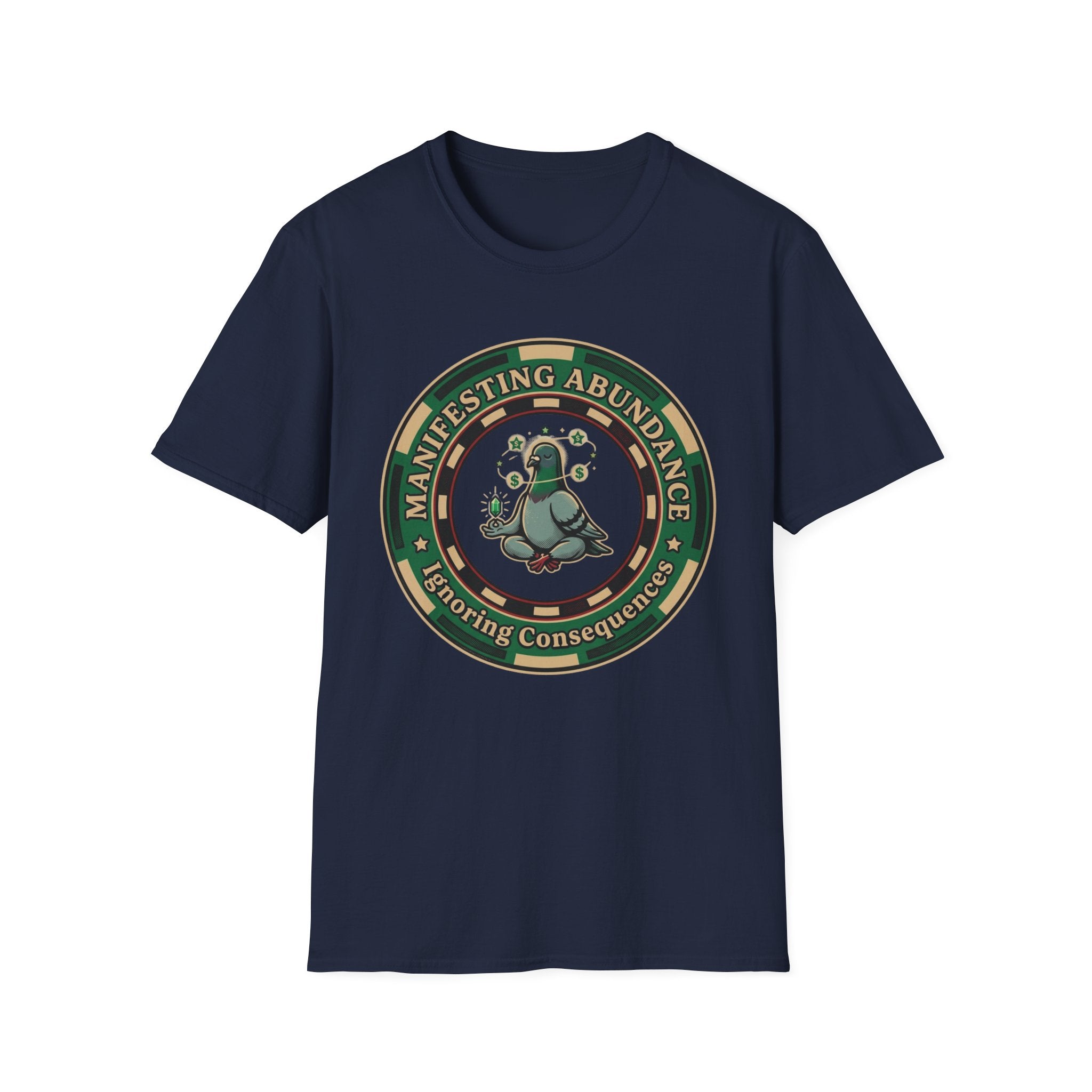Manifesting Abundance T-Shirt | Cute Pigeon Money Luck Graphic Tee