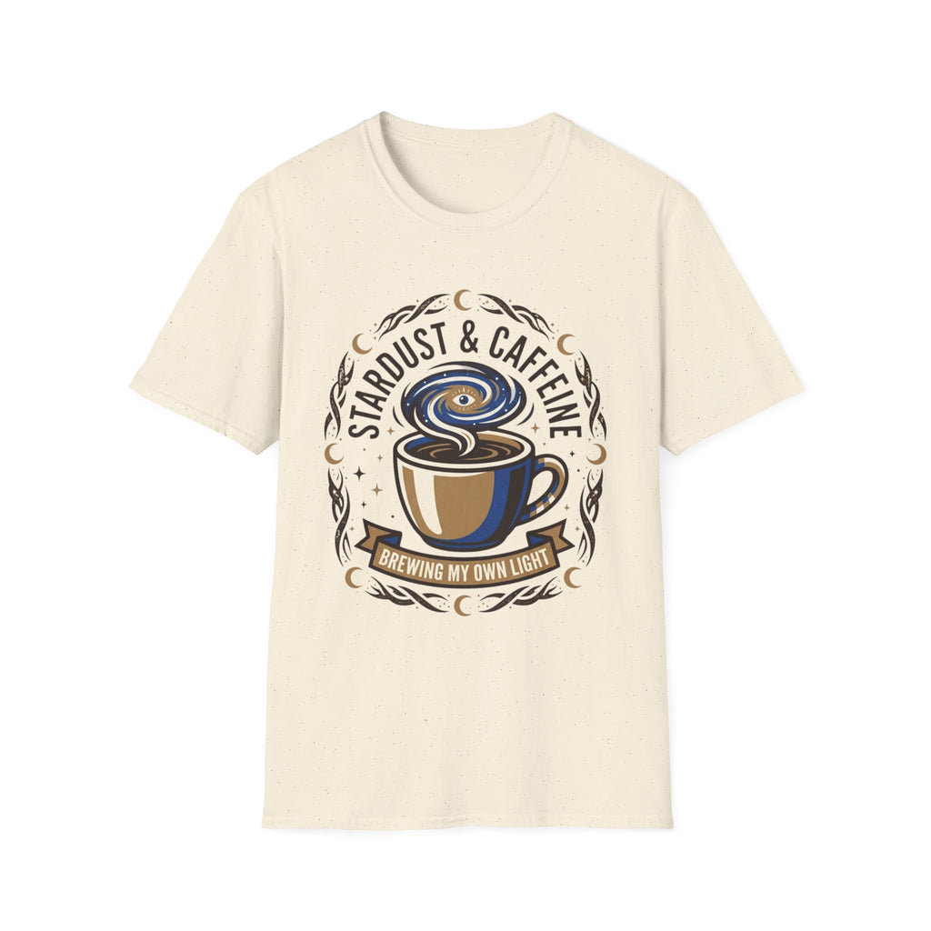 Stardust & Caffeine T-Shirt — Cosmic Coffee Lover Tee