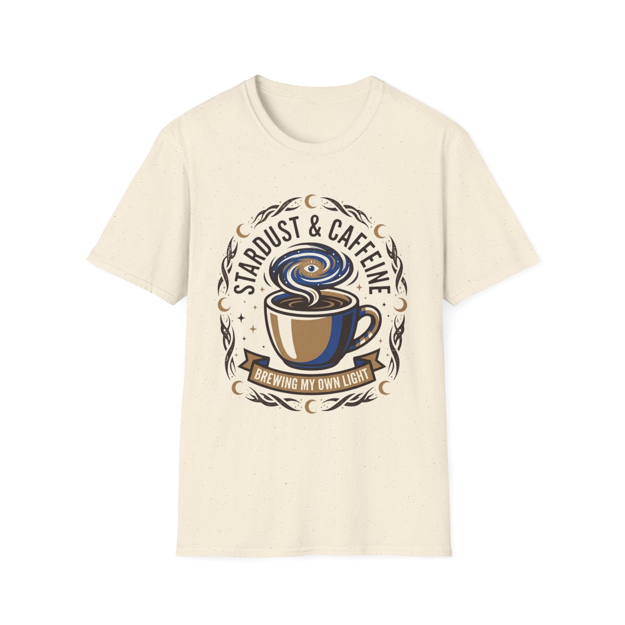 Stardust & Caffeine T-Shirt — Cosmic Coffee Lover Tee