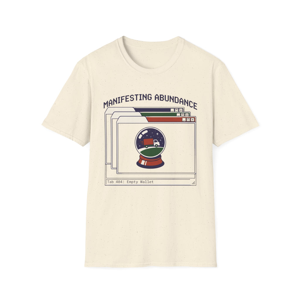 Manifesting Abundance T-Shirt | Retro Crystal Ball & Browser Window Graphic