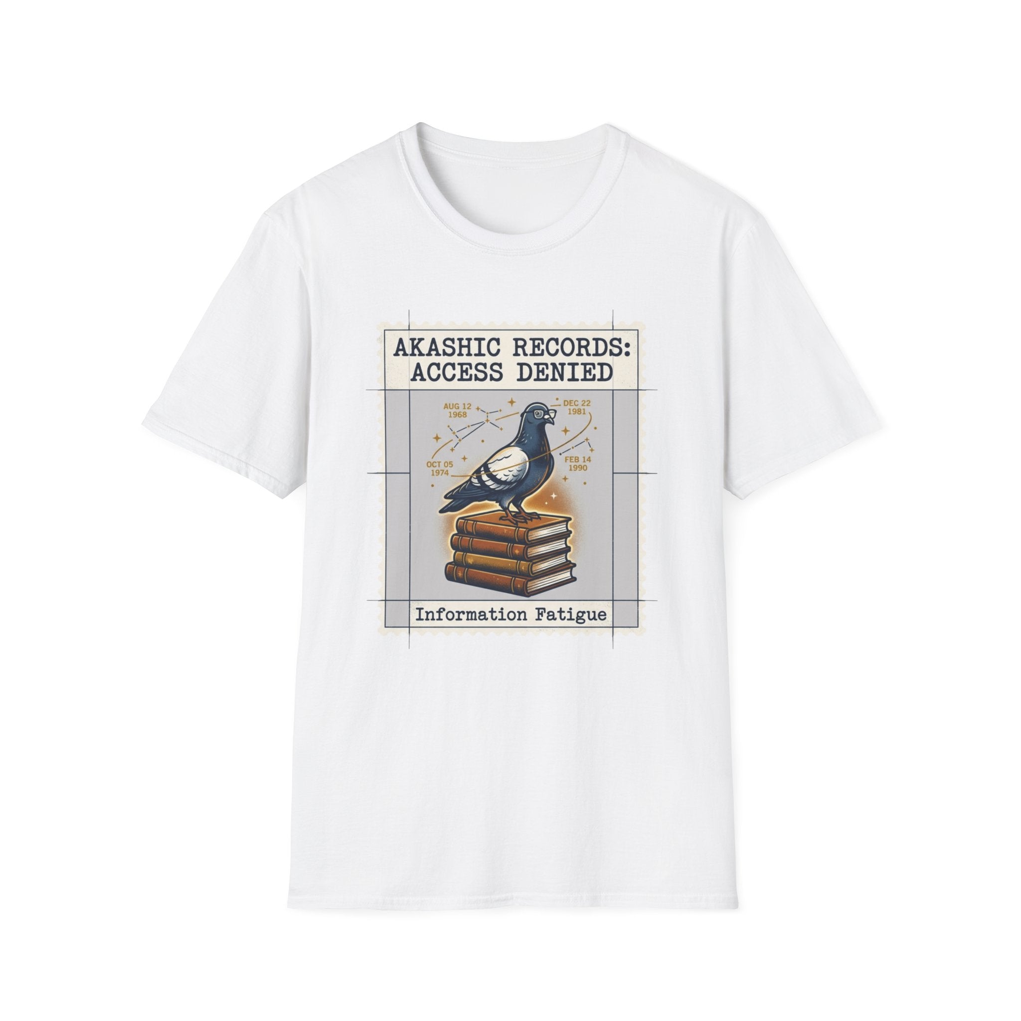 Akashic Records Access Denied T-Shirt | Vintage Pigeon & Books Spiritual Graphic Tee