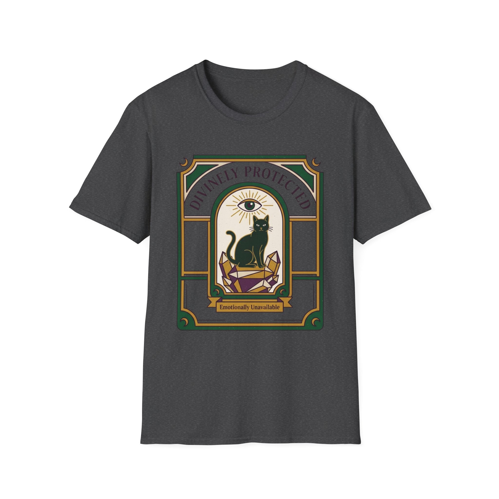 Divinely Protected Cat T-Shirt | Mystical Black Cat Graphic