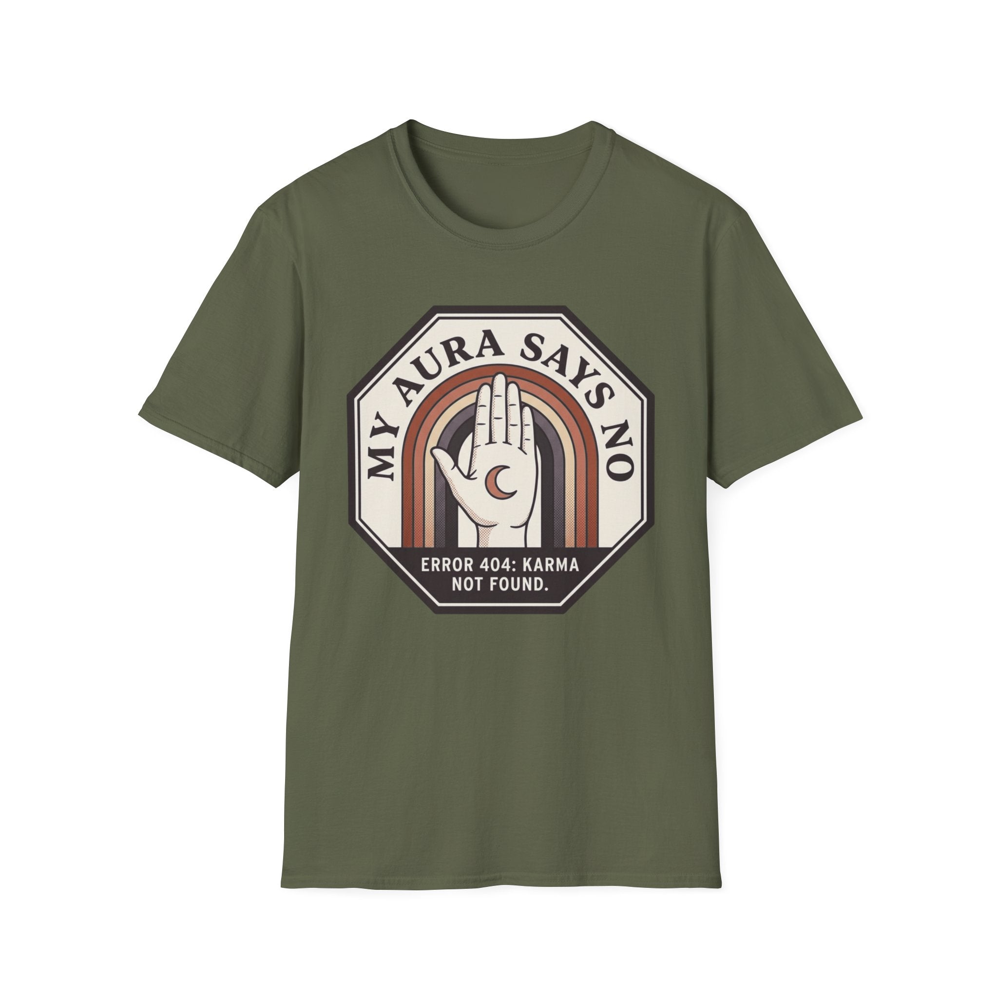 My Aura Says No T‑Shirt | Retro Spiritual Palm Print Tee