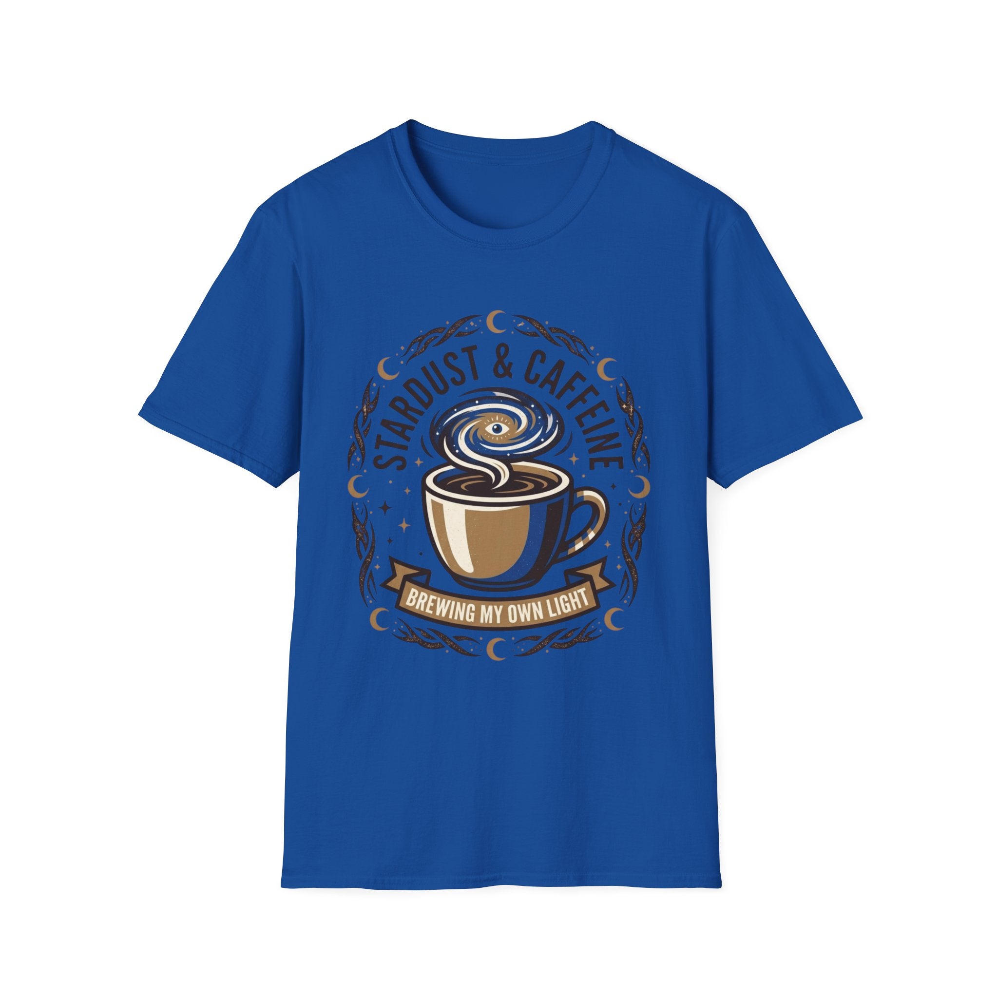 Stardust & Caffeine T-Shirt — Cosmic Coffee Lover Tee