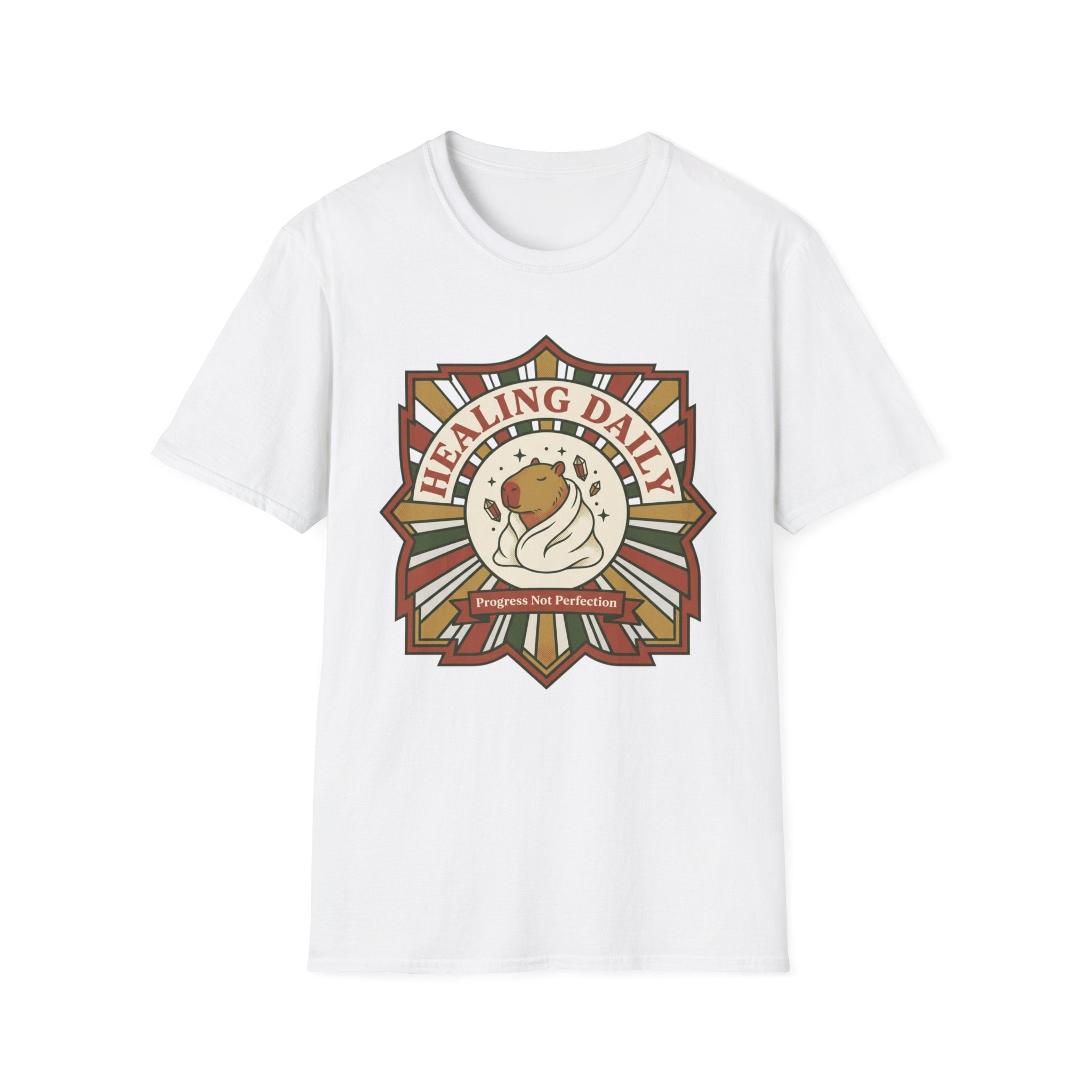 "Healing Daily" Cozy Spiritual Graphic T-Shirt