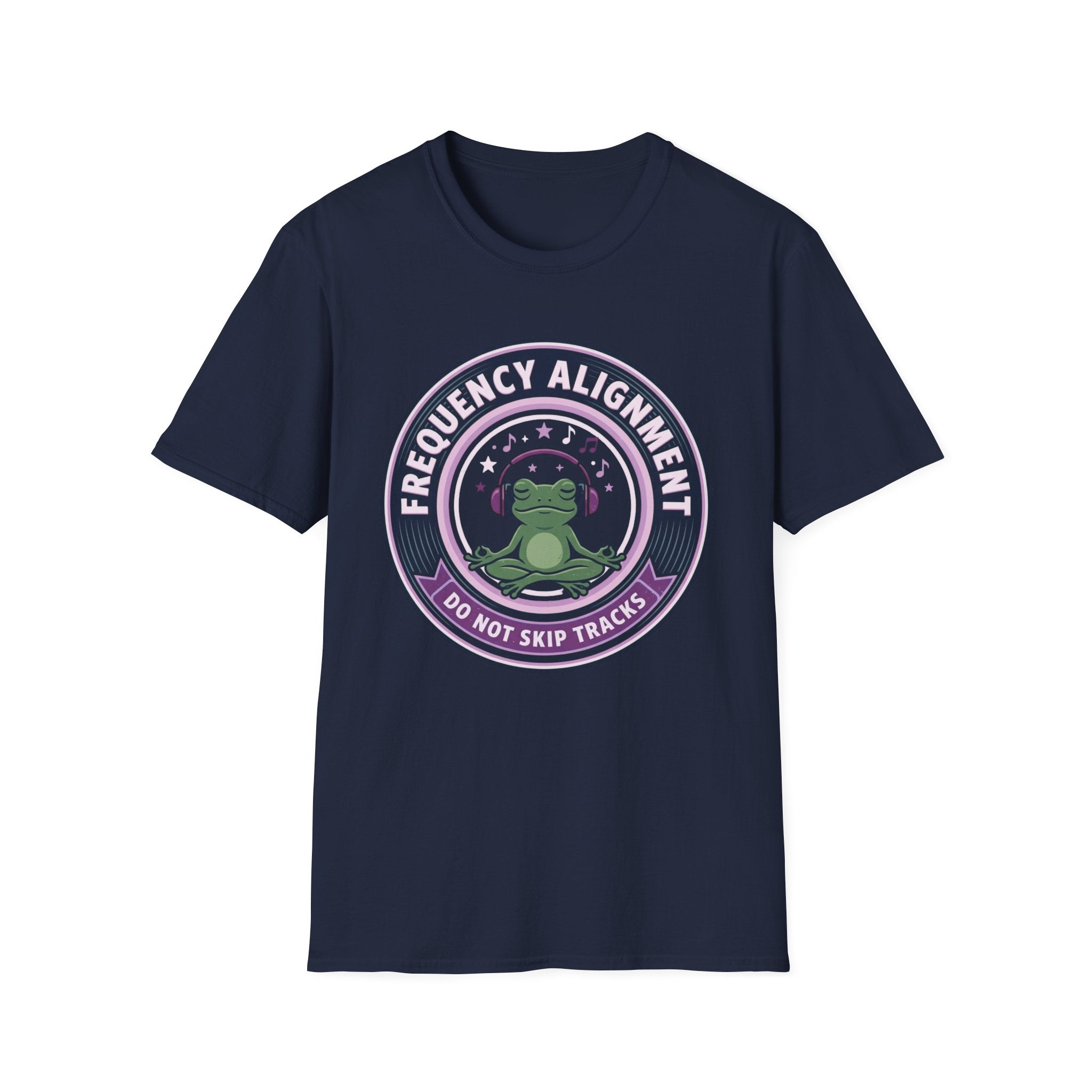 Frequency Alignment T-Shirt | Frog with Headphones “Do Not Skip Tracks”