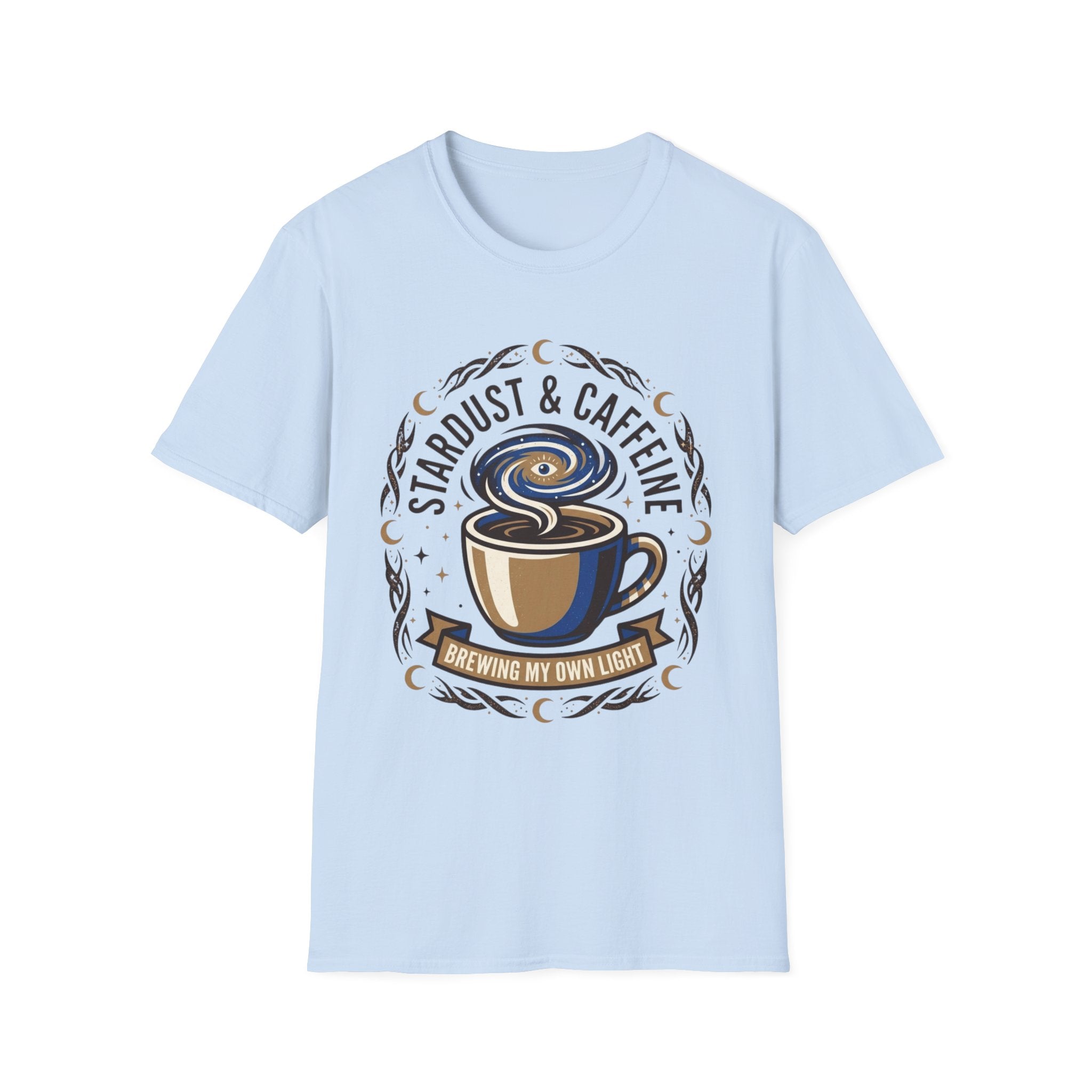 Stardust & Caffeine T-Shirt — Cosmic Coffee Lover Tee