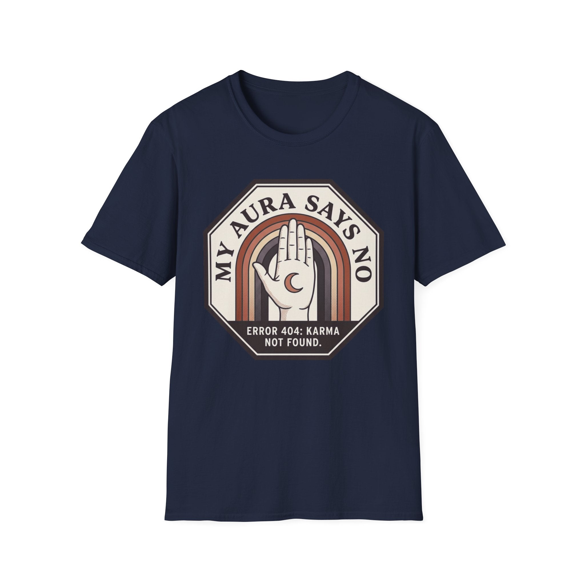 My Aura Says No T‑Shirt | Retro Spiritual Palm Print Tee