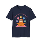 Sloth Yoga T‑Shirt | "Finding Peace, Losing Everything Else" Cute Floral Meditation Tee