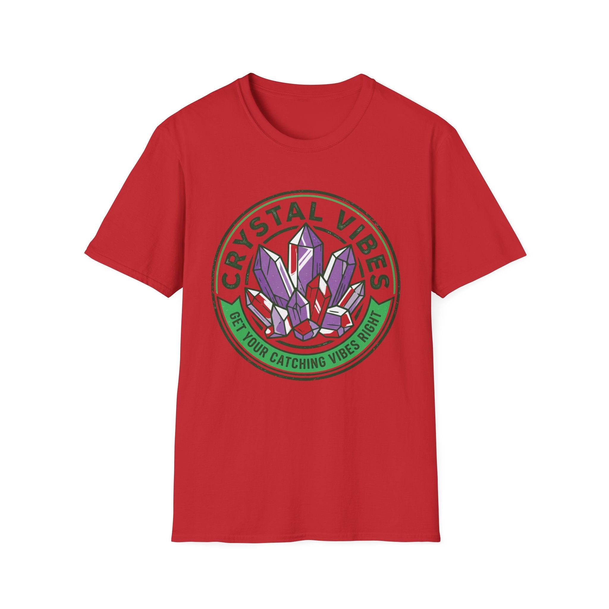 Crystal Vibes T-Shirt | Purple Crystal Graphic Tee for Spiritual & Wellness Lovers